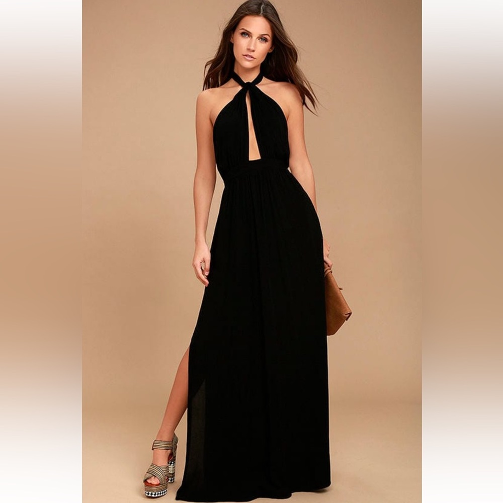Lulu’s Watch Me Black Maxi Dress